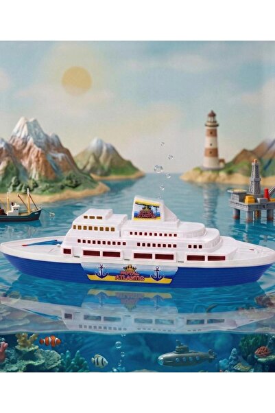 Tıfıl Toys 45cm Devasa Renkli Pasifik Yolcu Gemisi Oyuncak Gemi Mavi