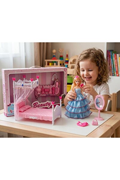 Tıfıl Toys Prenseslerin Rüya Odası: Figür Bebekli 13 Parçalı Aksesuarlı ve Ya...
