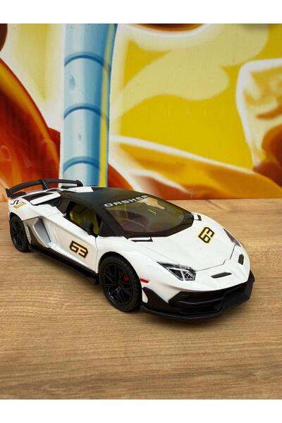 scntoys سيارة لامبورغيني أفينتادور SVJ نموذجية مصبوبة بالقالب، مع أضواء وصوت،...