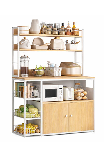 BASE Multifunctional Kitchen Shelving Unit 120x30x146 cm WHITE