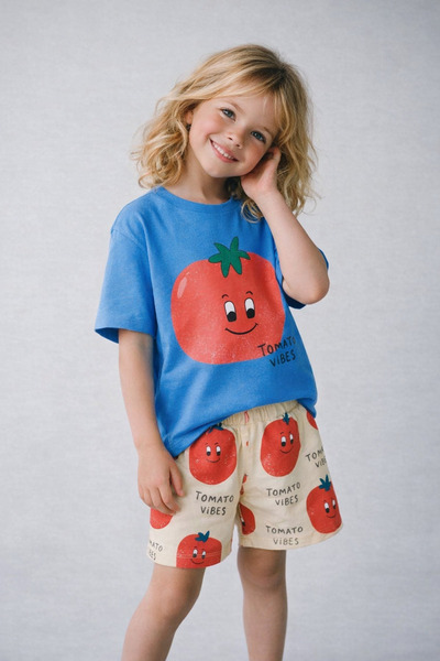 connemara Unisex παιδικό μπλουζάκι με στάμπα και σορτς, βαμβακερό, καλοκαιριν...