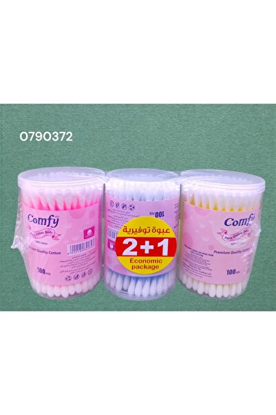 Comfy T100PPD (2+1) PLASTIC STICK COTTON BUD 100PC CAN