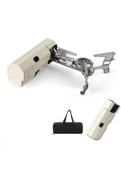 AutoFamily موقد تخييم محمول قابل للطي مع حقيبة حمل - موقد تخييم صغير الحجم لل...