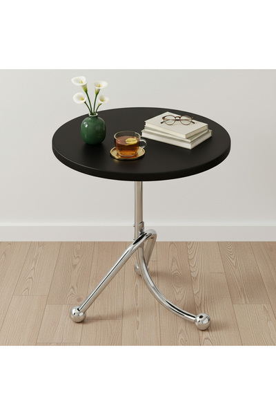 Sinyin Round Side Table,Retro Sofa End Table,Wood Bedside Corner Table with M...