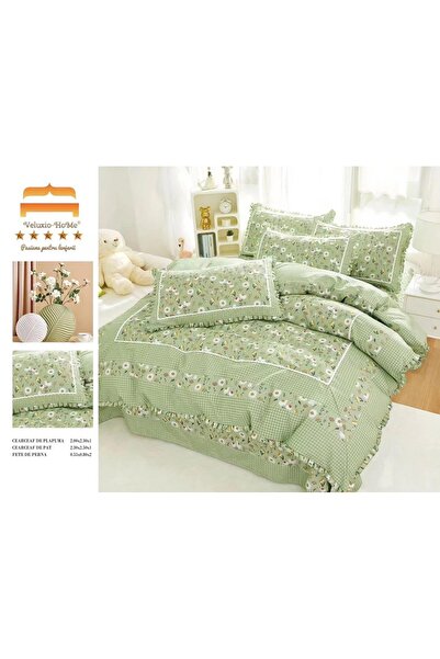 Veluxio Home Σετ κλινοσκεπασμάτων Finet 4 τεμαχίων με βολάν, κομψό σχέδιο