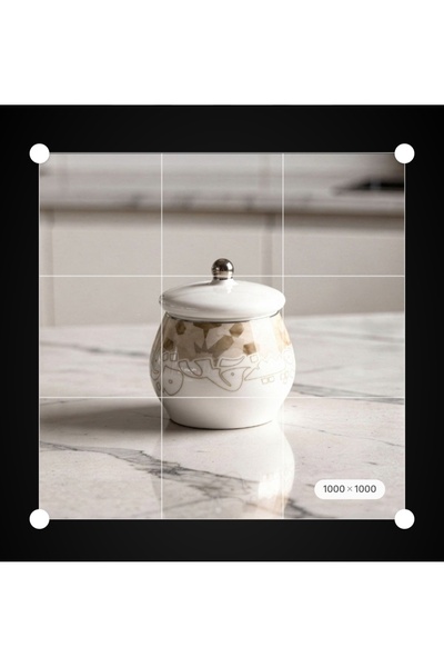 Generic Porcelain Sugar Bowl with Arabic Motifs in Brown Color