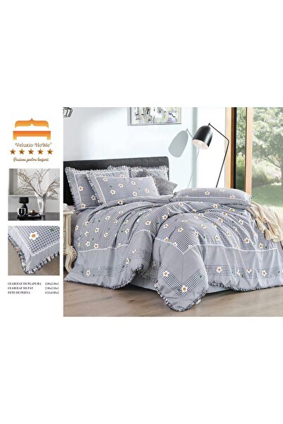 Veluxio Home Finet 4-piece bed linen with ruffles, elegant pattern