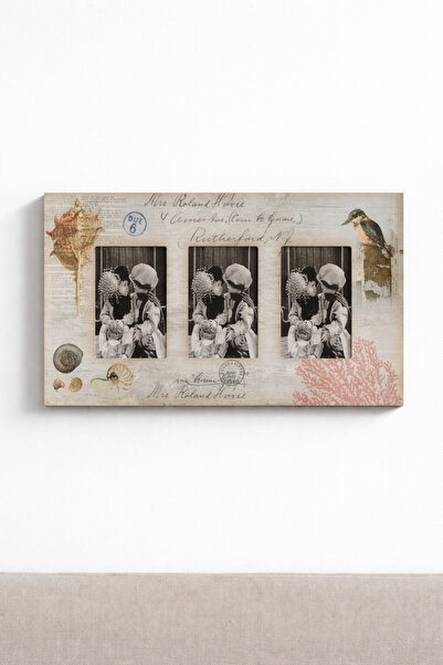 PARTİPORT Ramă foto orizontală din 3 piese, montată pe perete, 38x21 cm, ramă...