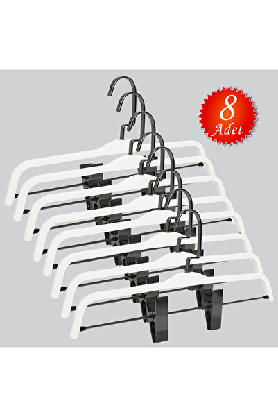 NYN شماعات بناطيل خشبية (خطاف نيكل أسود) 8 قطع