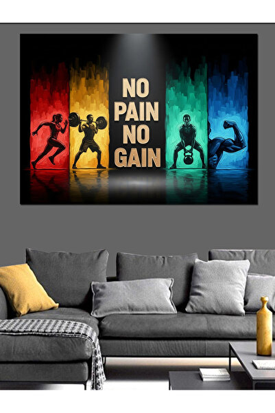 KanvasSepeti No Pain No Gain Spor Motivasyonu Dekoratif Kanvas Tablo - Yağlı ...