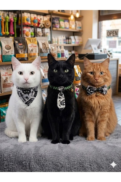 flypet Skull Pattern 3-Piece Set Bow Tie + Scarf + Necktie Cat Collar & Puppy...