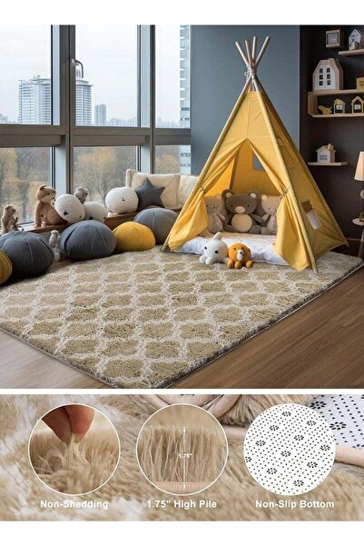 Generic Shag Soft Living Room And Bedroom Rug With Non-Slip Backing Plush Flu...