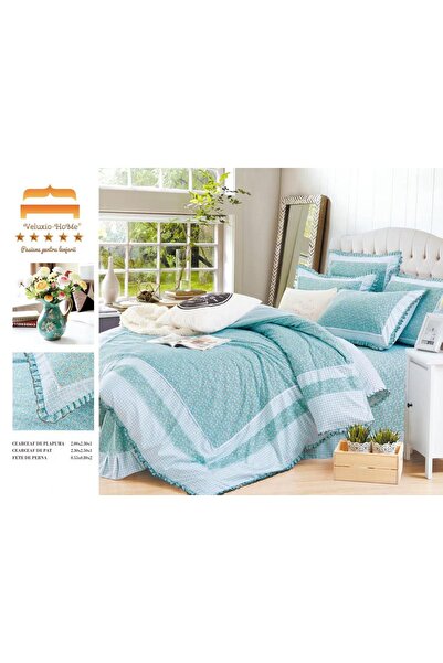 Veluxio Home Finet 4-piece bed linen with ruffles, elegant pattern