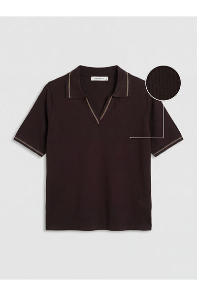 LC Waikiki Rmz Gi̇yi̇m Farkiyla Devrik Roba Collar Women's Knitwear Sweater