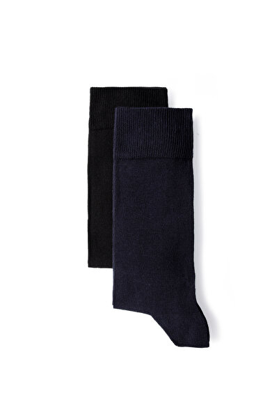 Kiğılı Set of 2 Cotton Stretch Fabric Flexible Plain Socks