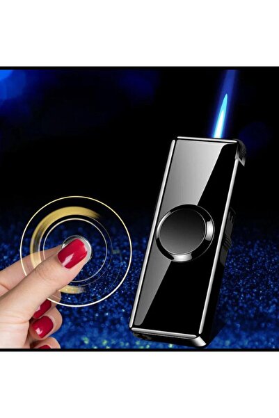 İNDİRİM CENTER Stres Çarklı Dönen Rüzgar Geçirmez Metal Jet Çakmak