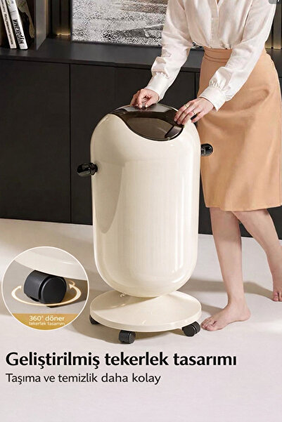 ADEFCO 20 LT Tekerlekli Çöp Kovası Kapaklı Modern Tasarım Çıkarılabilir Hazne...