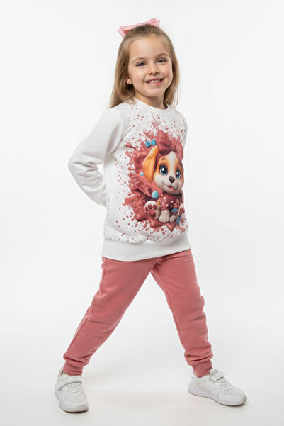 TOFİSA Σετ Πιτζάμες για Κορίτσια με Σχέδιο Τριαντάφυλλο - 28166-GUL