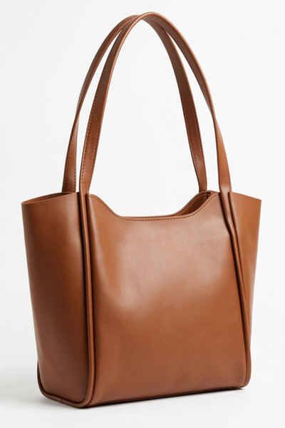 TOFİSA Γυναικεία τσάντα ώμου από συνθετικό δέρμα Tan - 28259-TABA