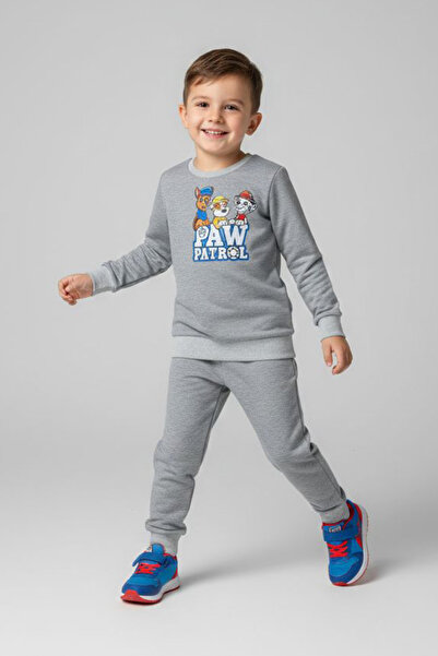 TOFİSA Σετ πιτζάμες για αγόρια με γκρι στάμπα και δύο κλωστές - 28193-GRI