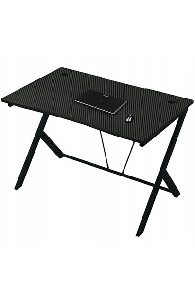 BADU Birou de gaming modern Loft Negru Carbon 100 cm