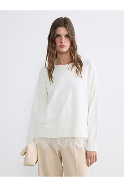 LC Waikiki Rmz Gi̇yi̇m Farkiyla Zero Roba Collar Lace Detailed Women's Knitwe...