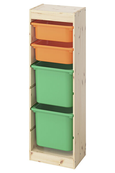 IKEA Çam Şık Saklama Ünitesi 44x30x91 cm Çocuk Odası Oyuncak Dolabı Düzenleyici