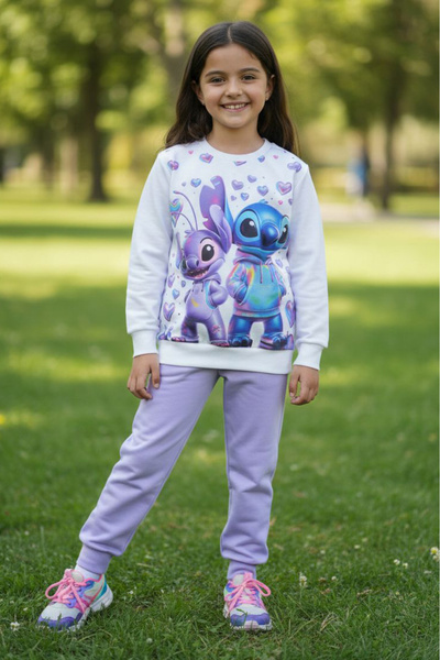 TOFİSA Σετ Πιτζάμες για Κορίτσια με Σχέδιο Λιλά - 28246-LILA