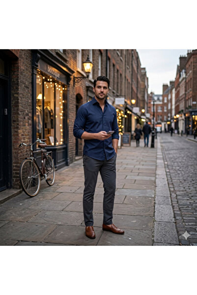 Fine Touch Men's Premium 100% Cotton Shirt – Comfortable Fit Stylish Casual S...