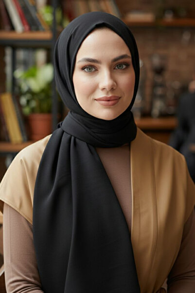 TOFİSA Cotton Voile Shawl Black - 28245-Black