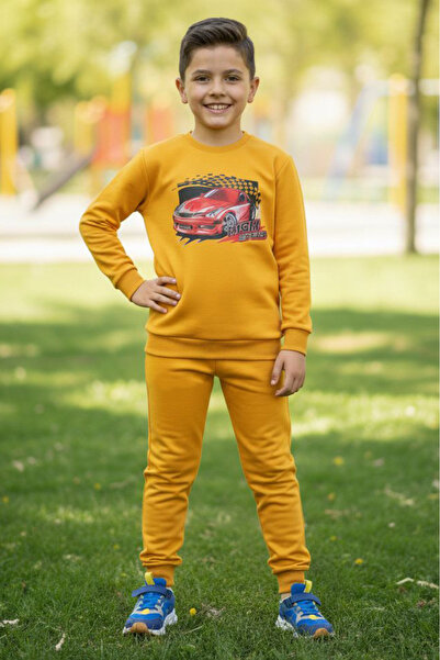 TOFİSA Σετ πιτζάμες για αγόρια με σχέδιο μουστάρδας και δύο κλωστές - 28232-H...