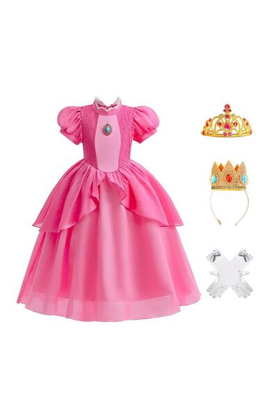 Arabest زي الأميرة بيتش، فساتين بيتش، زي تنكري مع تاج، قفازات، للهالوين، الكر...