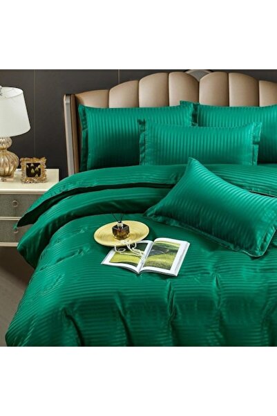 JOJO HOME Damask Bedding Set 6 Pieces, Emerald Green