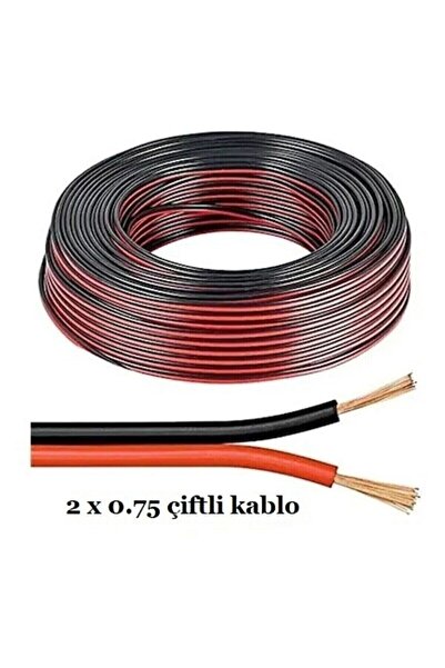 Empressco Yüksek Kaliteli 2X0,75 mm² Hoparlör Bağlantı Kablosu 1 Metre