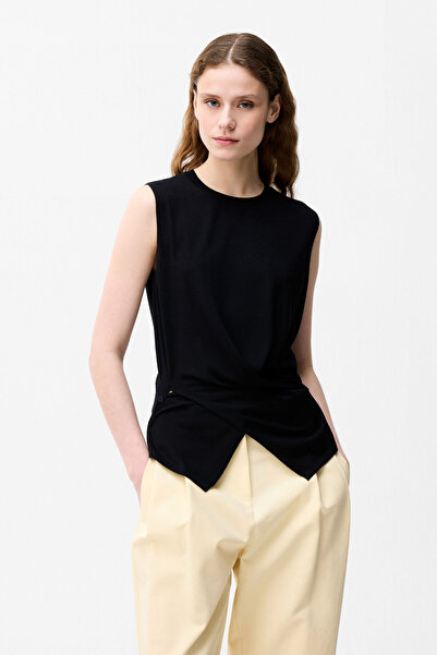 adL Bağlama Detaylı Kolsuz Triko Bluz