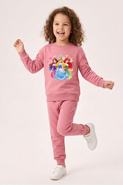 TOFİSA Girl's Rose Printed Pajama Set - 28306-Gul