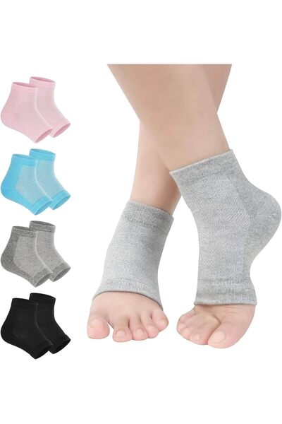 Arabest 4 أزواج من جوارب الجل للعناية بالقدم، جوارب مرطبة للقدم، أكمام لعلاج ...