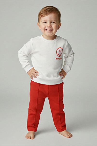 TOFİSA Σετ Πιτζάμες για Αγόρια με Πορτοκαλί Στάμπα και Σχέδιο Σαρόνταν - 2813...