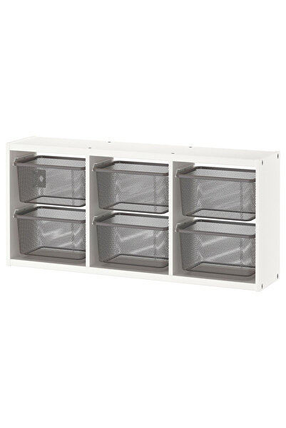 IKEA Beyaz Dayanıklı Saklama Ünitesi 99x21x30 cm Çocuk Odası Oyuncak Dolabı D...