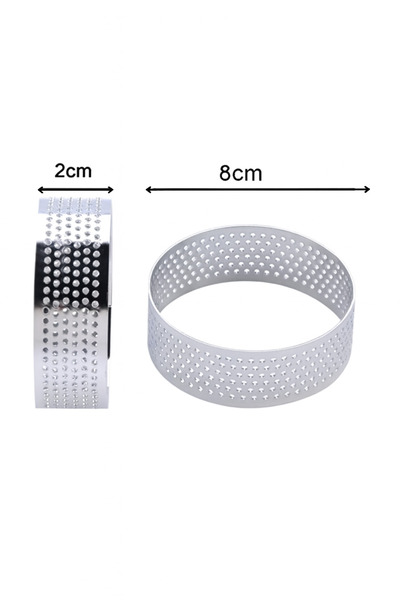 melt pastry & kitchen Yuvarlak Delikli Tart Kalıbı Çap:8 cm (3 Adet)