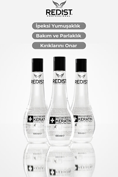 Redist 3’lü Keratin Yağı Seti – Yıpranmış Saçlara Onarıcı & Besleyici Bakım