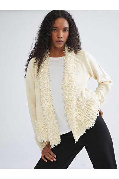 LC Waikiki V Neck Women Tassel Knitwear Cardigan