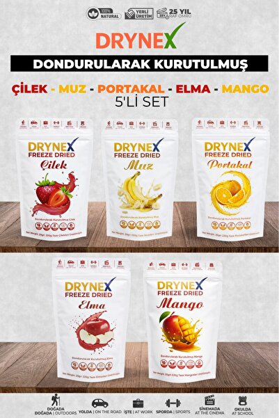 DRYNEX 5-Piece Fruit Set (Strawberry, Banana, Orange, Apple, Mango) |   Sugar...