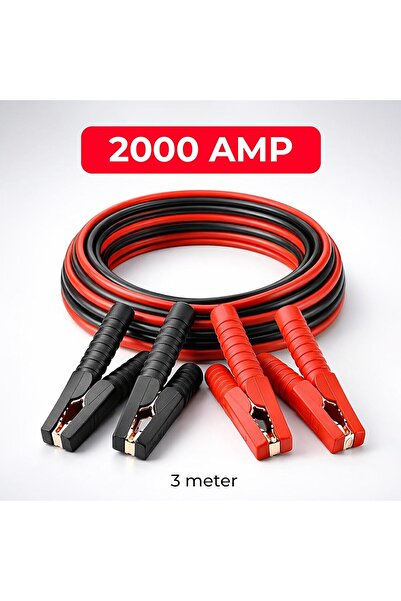 AutoFamily كابلات بطارية السيارة بطول 3 أمتار وقوة 2000 أمبير - كابلات تعزيز ...