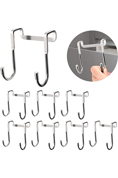 Arabest 8-Piece Over Door Hook Set, Drilling-Free Cabinet Towel Hanger, Stain...