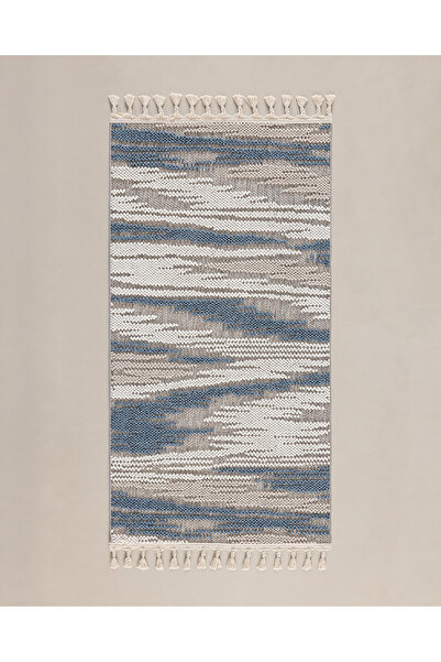 Madame Coco Grania Saçaklı Halı - Gri - 80x150 cm