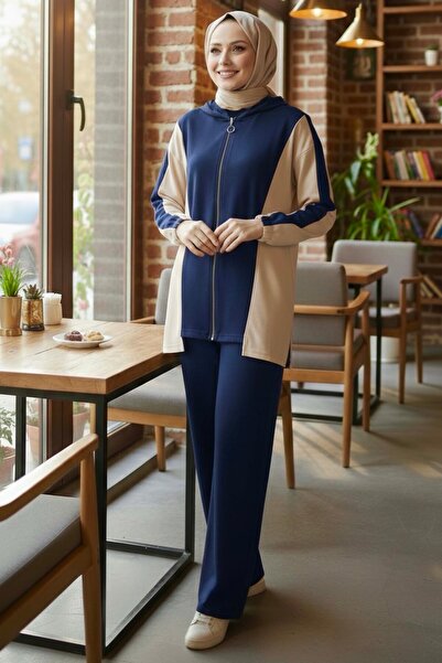 TOFİSA Σετ δύο τεμαχίων με φερμουάρ Garnili Modal - Σκούρο Μπλε - 1007-ΣΚΟΥΡΟ...