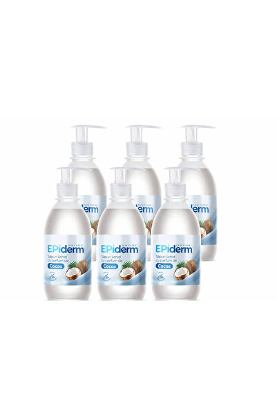 EPIDERMA Set of 6 x EPiderm liquid soap with coconut scent – ​​daily care for...