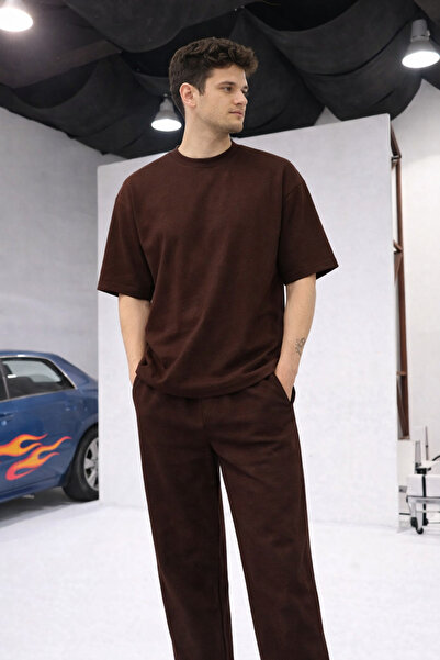 YAKAMEL Men's Oversize Tracksuit Set Comfortable Fit Basic Daily Set