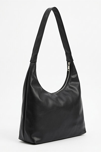 TOFİSA Жіноча чорна двостороння сумка через плече на блискавці - 28336-BLACK